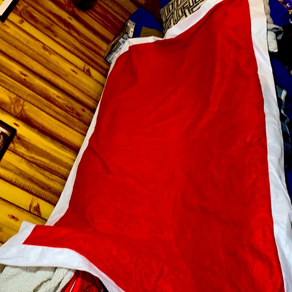 Santa themed Christmas table Cloth Very nice for dinners, Decor,gatherings
